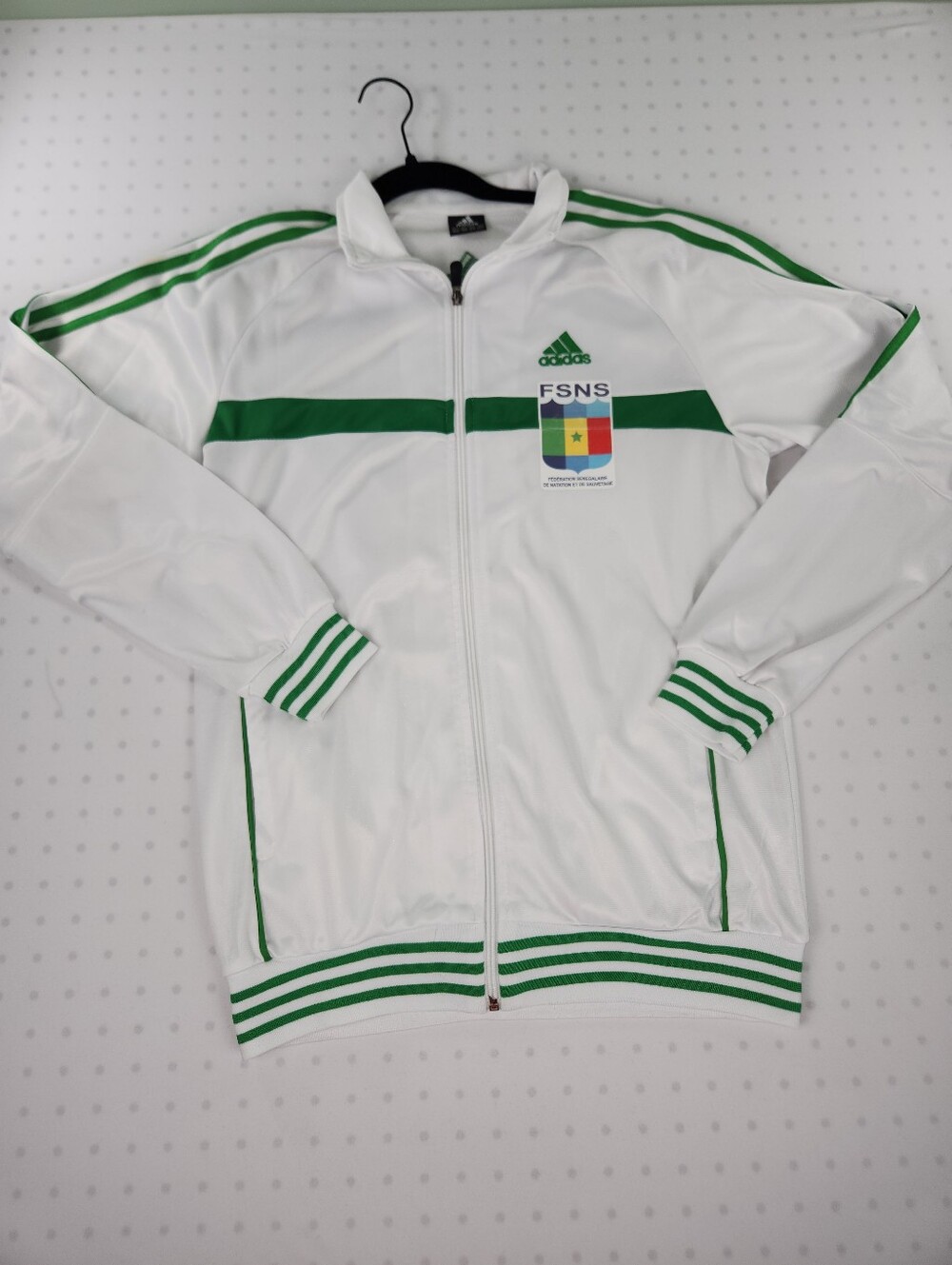 Vintage Y2K Adidas Senegal FSNS Track Jacket White Green XL